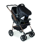 Carrinho de Bebe Galzerano Milano Reversivel II Preto/Cobre