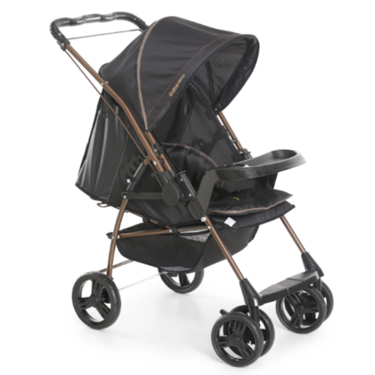 Carrinho de Bebe Galzerano Milano Reversivel II Preto/Cobre