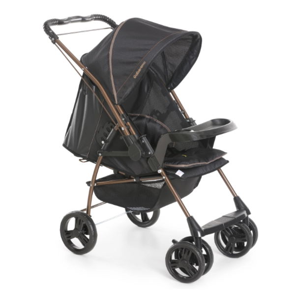 Carrinho de Bebe Galzerano Milano Reversivel II Preto/Cobre-3d8d8f65-3624-466b-b548-07bfeb5e025f