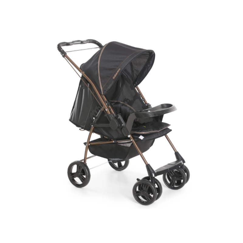 Carrinho de Bebe Galzerano Milano Reversivel II Preto/Cobre