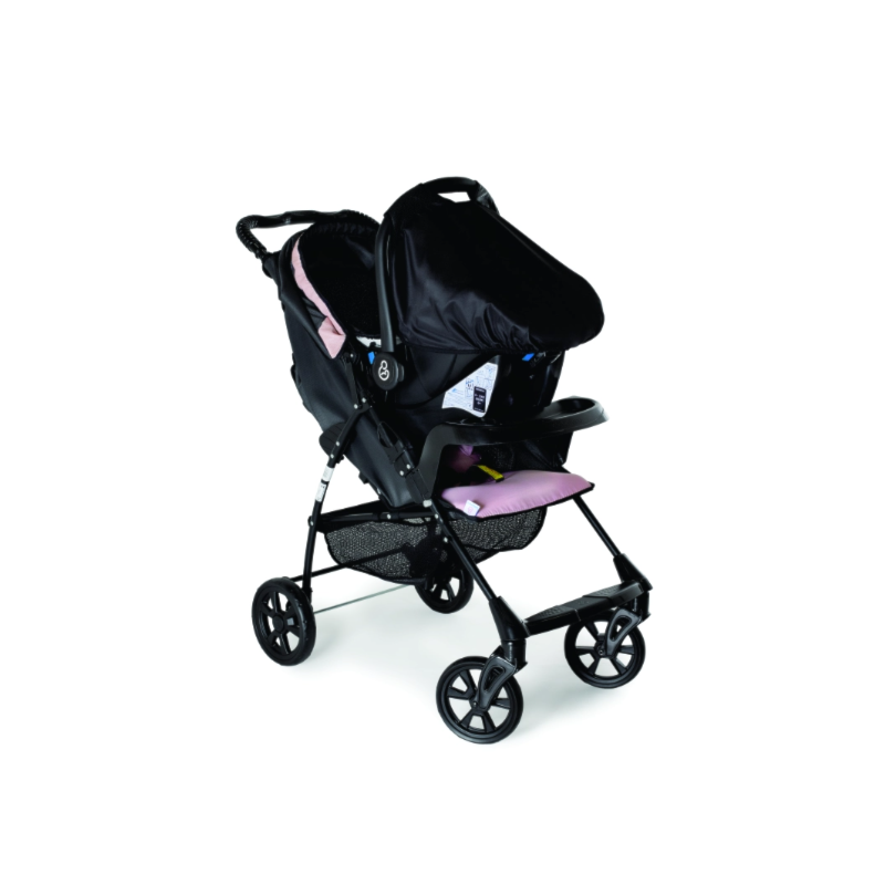 Carrinho de Bebe Galzerano Romano Preto Rosa 1035ptr