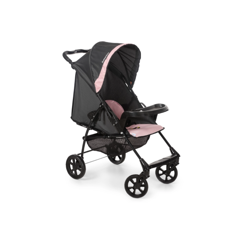 Carrinho de Bebe Galzerano Romano Preto Rosa 1035ptr