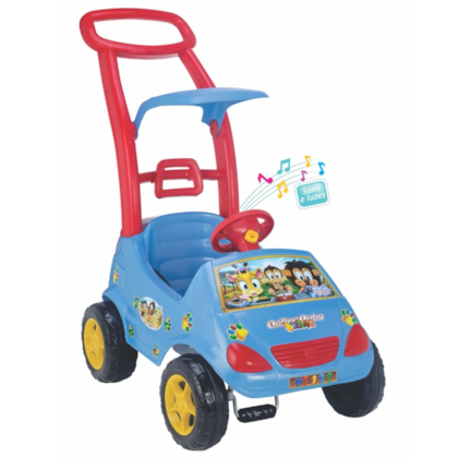 Carrinho Passeio Magic Toys Roller Baby Bichos Interativo Azul