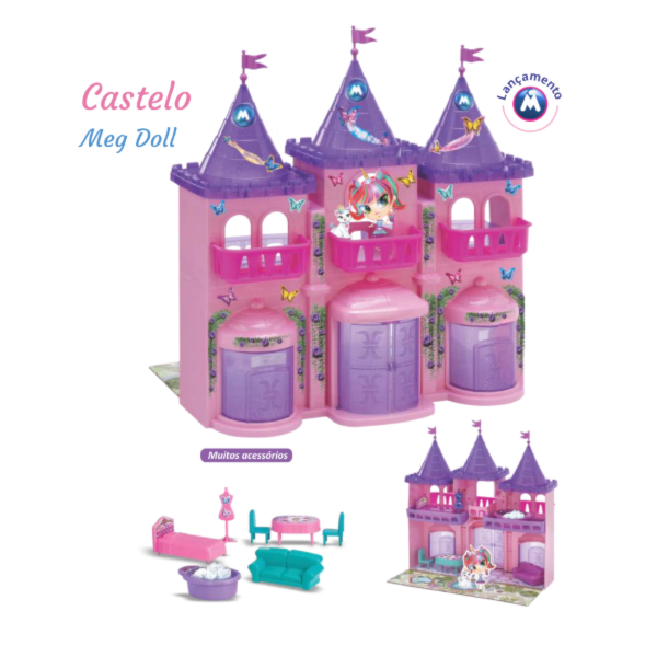 Castelo Meg Doll Magic Toys sem Boneca Rosa/Lilas-a09f680c-b27e-43c4-bee3-a0173661f9d8