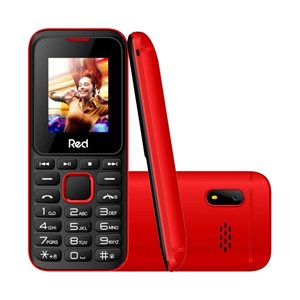 Celular Red Mobile Fit Music II M011G, Tela 1.8", Câmera, FM Wireless, Vibracall, Memória expansível até 32GB - Preto/Vermelho