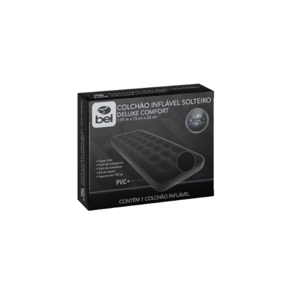 Colchao Bel Inflavel Solteiro Deluxe Confot Preto-1c7af4f3-eadc-4c11-bc68-563ae5f7ba5d