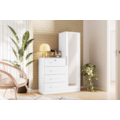 Comoda Albatroz Belize Plus 1 Porta 4 Gavetas com Espelho Branco Fosco Liso Interno Branco-726c732d-9582-44c0-9eff-b1a28545270b