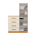Comoda Albatroz Belize Plus 1 Porta 4 Gavetas com Espelho Incluso 1,42X0,30M Cinamomo/Off White Interno Branco-5aad8964-3ffe-468a-b73c-116073012715