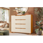 Comoda Albatroz Doble 8 Gavetas Cinamomo/Off White Flex