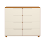 Comoda Albatroz Doble 8 Gavetas Cinamomo/Off White Flex