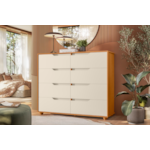 Comoda Albatroz Doble 8 Gavetas Cinamomo/Off White Flex