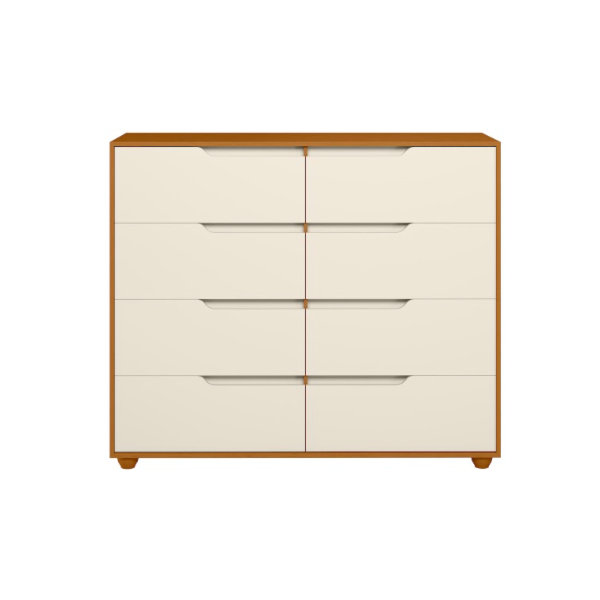Comoda Albatroz Doble 8 Gavetas Cinamomo/Off White Flex-83cd97b7-466b-4845-b6a5-3a29555280a9