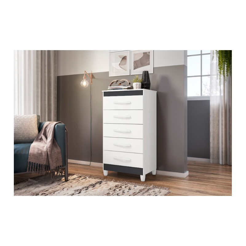 Comoda Albatroz Esmeralda 5 Gavetas Quadriflex