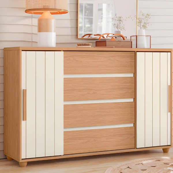 Cômoda Albatroz Evidenza 2 Portas de Correr e 4 Gavetas Freijó/Off White/Titanium Flex-8c87bdb4-6573-4731-a95f-f23142be9484