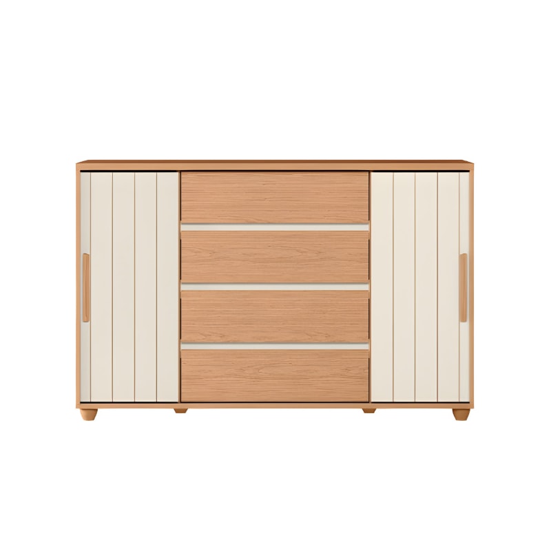 Cômoda Albatroz Evidenza 2 Portas de Correr e 4 Gavetas Freijó/Off White/Titanium Flex-480e40ce-74d6-40d2-9580-ae85472aa519