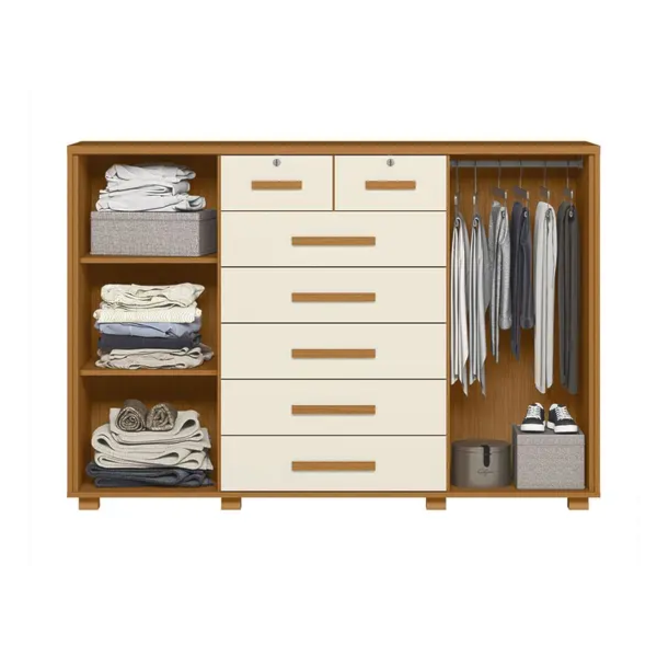 Cômoda Albatroz Fontana 2 Portas 7 GavetasFreijó/Titanium – Organize com Estilo e Funcionalidade-85177694-2c01-41cd-8230-e42b170c7633