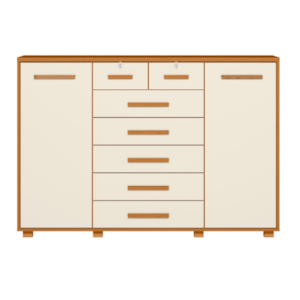Cômoda Albatroz Fontana 2 Portas 7 GavetasFreijó/Titanium – Organize com Estilo e Funcionalidade