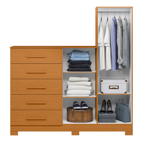 Comoda Albatroz New Master 2 Portas 5 Gavetas com Espelho Cinamomo-927dd69f-a900-4ee8-94bd-e8920874656d