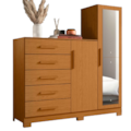 Comoda Albatroz New Master 2 Portas 5 Gavetas com Espelho Cinamomo-d65ea022-a3c4-4def-96d3-8735903f4210