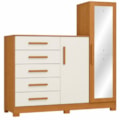Comoda Albatroz New Master 2 Portas 5 Gavetas com Espelho Incluso 0,70X0,30M Cinamomo/Off White-6b678fc7-0de5-4621-8539-437495948450