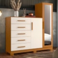 Comoda Albatroz New Master 2 Portas 5 Gavetas com Espelho Incluso 0,70X0,30M Cinamomo/Off White-6c7c9016-6771-4370-91af-5742b4c584f4