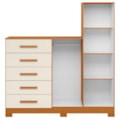 Comoda Albatroz New Master 2 Portas 5 Gavetas com Espelho Incluso 0,70X0,30M Cinamomo/Off White-4ff47d63-3815-4dbf-b0be-b3bf79591933