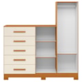 Comoda Albatroz New Master 2 Portas 5 Gavetas com Espelho Incluso 0,70X0,30M Cinamomo/Off White-cfa344aa-4b10-4789-96a0-e0d8d53814e5
