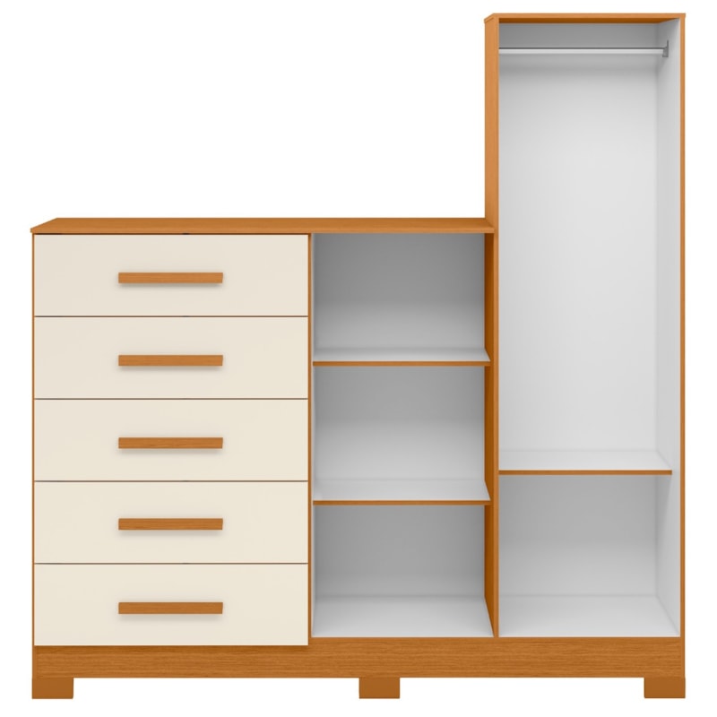 Comoda Albatroz New Master 2 Portas 5 Gavetas com Espelho Incluso 0,70X0,30M Cinamomo/Off White-01a98b71-66d9-4209-9c06-f44bc91c0818