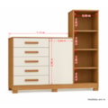 Comoda Albatroz New Master 2 Portas 5 Gavetas com Espelho Incluso 0,70X0,30M Cinamomo/Off White-1d209d2b-095a-4de3-abe7-0783c2b6929d