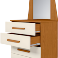 Cômoda Albatroz New Veneza 5 Gavetas com Espelho Cinamomo/Off White - Compacta e Funcional-7e27c44b-98f1-4689-947a-139246e25acc