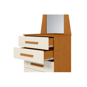 Cômoda Albatroz New Veneza 5 Gavetas com Espelho Cinamomo/Off White – Compacta e Funcional