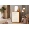 Comoda Albatroz New Veneza 5 Gavetas com Espelho Incluso 0,60X0,39m Cinamomo/Off White-b80ee3b9-e49b-41d3-b207-5372df60eac1