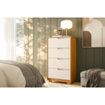 Comoda Albatroz Sole 4 Gavetas Cinamomo/Off White Flex