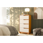 Comoda Albatroz Sole 4 Gavetas Cinamomo/Off White Flex