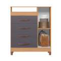 Comoda Albatroz Turquesa 1 Porta 4 Gavetas Freijo/Titanium-f748ba82-fbd3-43fb-8285-2cebf6301846