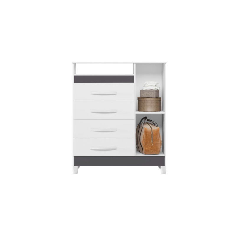 Comoda Albatroz Turquesa 1 Porta 4 Gavetas Quadriflex