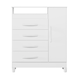 Comoda Albatroz Turquesa 1 Porta 4 Gavetas Quadriflex