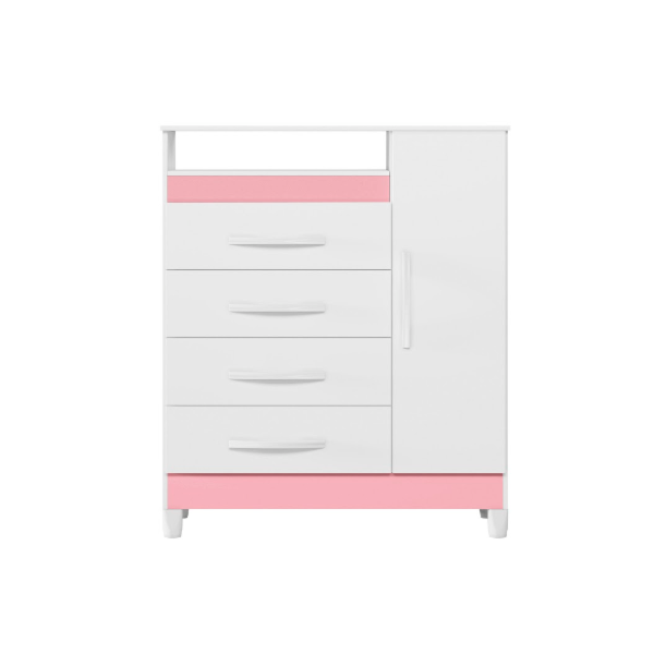 Comoda Albatroz Turquesa 1 Porta 4 Gavetas Quadriflex-1c48bbf1-6558-45a0-bd7d-ef8e22f30c07