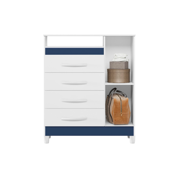 Comoda Albatroz Turquesa 1 Porta 4 Gavetas Quadriflex-2ed82bab-e719-4728-b1d6-bade28f9a379