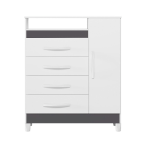 Comoda Albatroz Turquesa 1 Porta 4 Gavetas Quadriflex