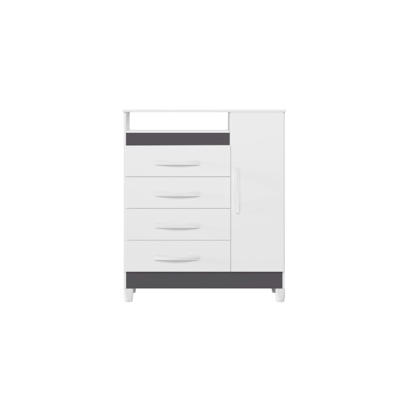 Comoda Albatroz Turquesa 1 Porta 4 Gavetas Quadriflex