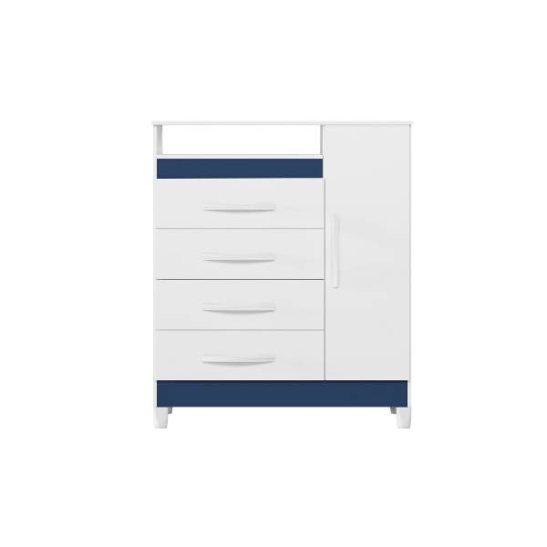 Comoda Albatroz Turquesa 1 Porta 4 Gavetas Quadriflex-092813f9-0475-4245-9198-1b0824d8dbe4