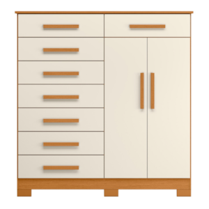 Comoda Albatroz Verona 2 Portas 8 Gavetas Cinamomo/Off White
