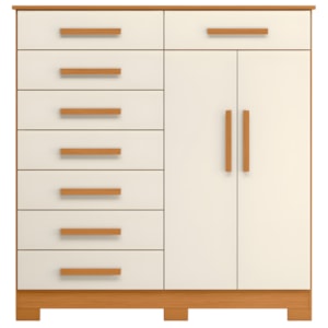 Cômoda Albatroz Verona 2 Portas e 8 Gavetas Cinamomo/Off Whiter &ndash; Moderna e Funcional
