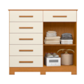 Comoda Albatroz Xangai 2 Portas 6 Gavetas Cinamomo/Off White-d42d49bc-35e7-4267-a241-44bcf4d59d6a
