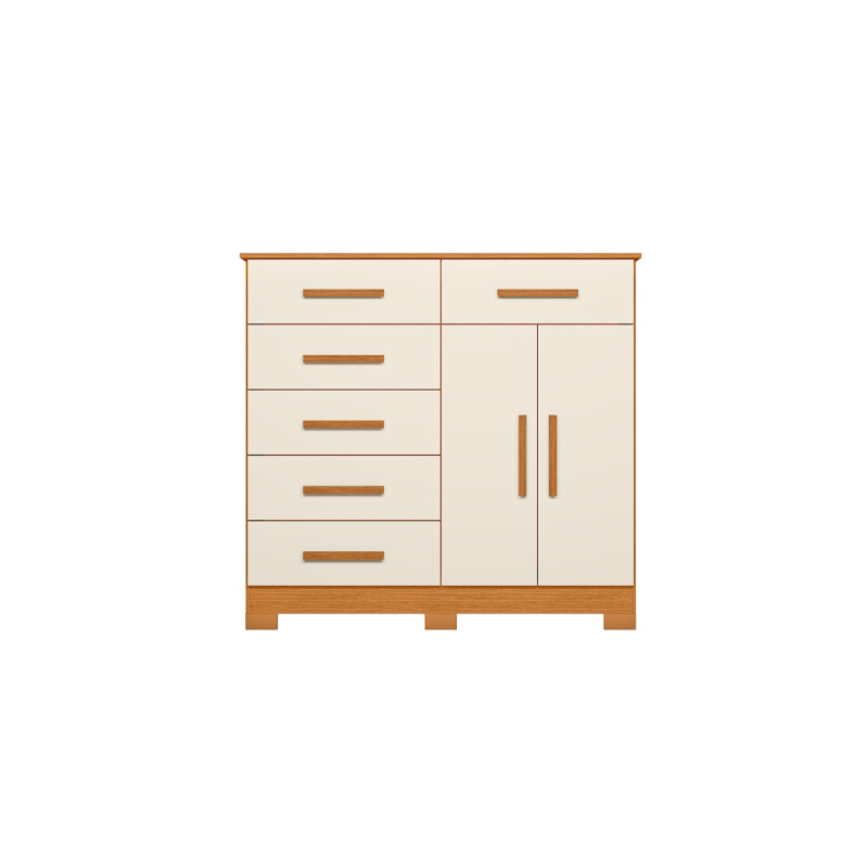 Comoda Albatroz Xangai 2 Portas 6 Gavetas Cinamomo/Off White