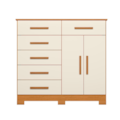Comoda Albatroz Xangai 2 Portas 6 Gavetas Cinamomo/Off White-dec153df-e5d5-4689-ab48-a11e0897741a