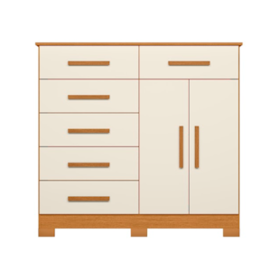 Comoda Albatroz Xangai 2 Portas 6 Gavetas Cinamomo/Off White