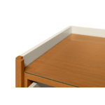 Comoda Aparador Albatroz Infinite 8 Gavetas com Tampo de Vidro Off White/Cinamomo