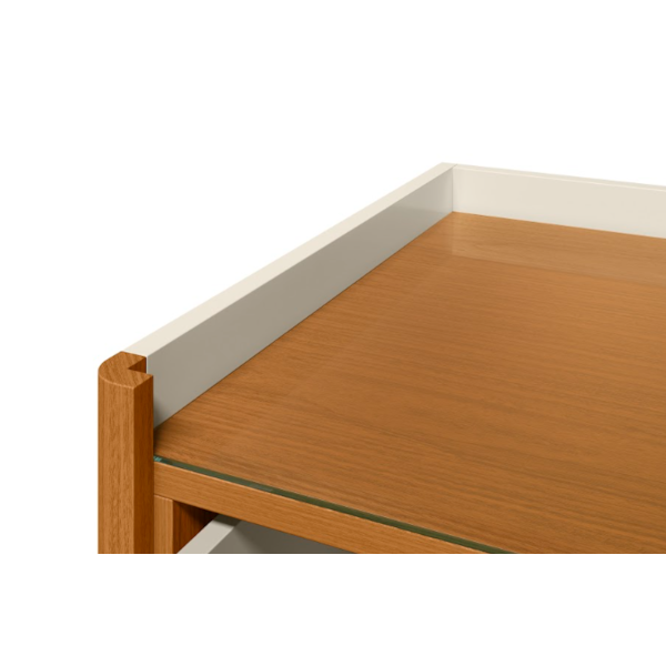 Comoda Aparador Albatroz Infinite 8 Gavetas com Tampo de Vidro Off White/Cinamomo-7790d47f-f368-4e39-a1fe-0815f7f5536a